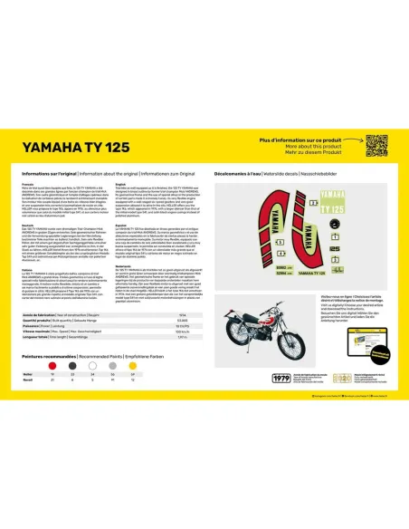 Maquette moto Yamaha Ty 125 1:8 - Heller 80902