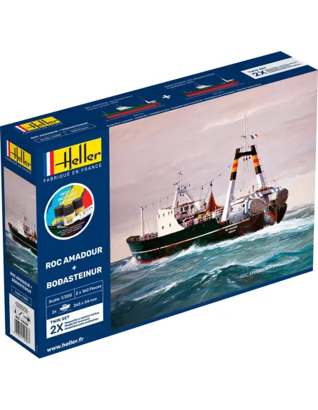 Maquette bateau Roc Amadour + Bodasteinur Twinset 1:1200 - Starter Kit - Heller 55608 Maquette bateau Roc Amadour + Bodasteinur Twinset 1:1200 - Starter Kit - Heller 55608