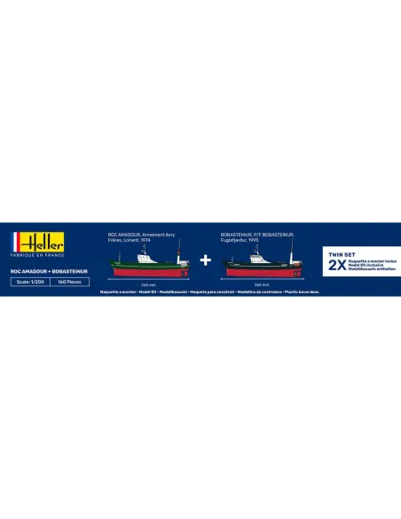 Maquette bateau Roc Amadour + Bodasteinur Twinset 1:1200 - Starter Kit - Heller 55608 Maquette bateau Roc Amadour + Bodasteinur Twinset 1:1200 - Starter Kit - Heller 55608