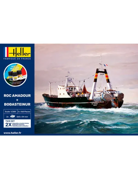 Maquette bateau Roc Amadour + Bodasteinur Twinset 1:1200 - Starter Kit - Heller 55608 Maquette bateau Roc Amadour + Bodasteinur Twinset 1:1200 - Starter Kit - Heller 55608