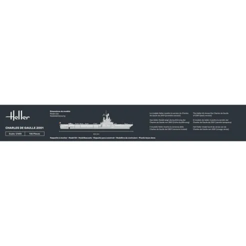 Maquette bateau Charles de Gaulle 1:400 - Starter Kit - Heller 57072