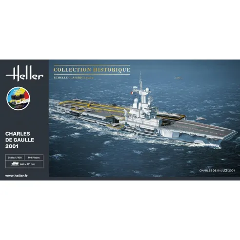 Maquette bateau Charles de Gaulle 1:400 - Starter Kit - Heller 57072