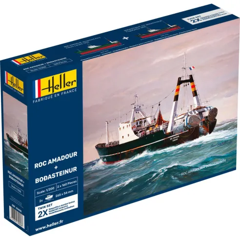 Maquette bateau Roc Amadour + Bodasteinur Twinset 1:1200 - Heller 85608