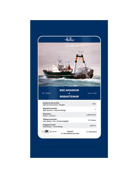 Maquette bateau Roc Amadour + Bodasteinur Twinset 1:1200 - Heller 85608 Maquette bateau Roc Amadour + Bodasteinur Twinset 1:1200 - Heller 85608