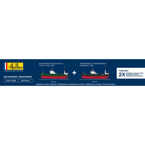 Maquette bateau Roc Amadour + Bodasteinur Twinset 1:1200 - Heller 85608