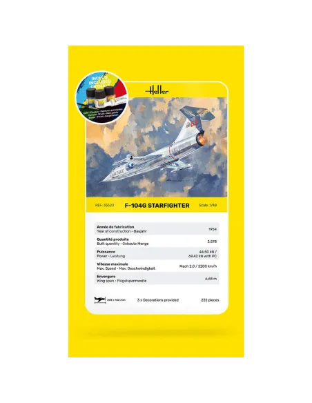 Maquette avion F-104G Starfighter 1:48 - Starter Kit - Heller 35520