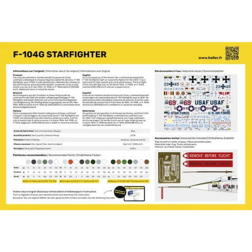 Maquette avion F-104G Starfighter 1:48 - Starter Kit - Heller 35520