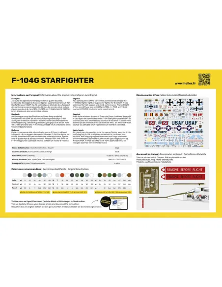 Maquette avion F-104G Starfighter 1:48 - Starter Kit - Heller 35520