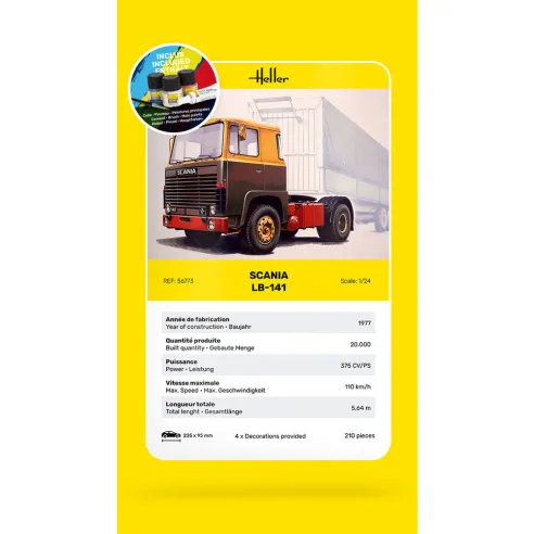 Maquette camion Truck Lb 1:24 - Starter Kit - Heller 56773