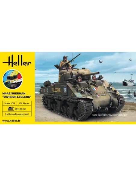 Maquette char M4A2 Sherman Division Leclerc 1/72 - Starter Kit - Heller 56894