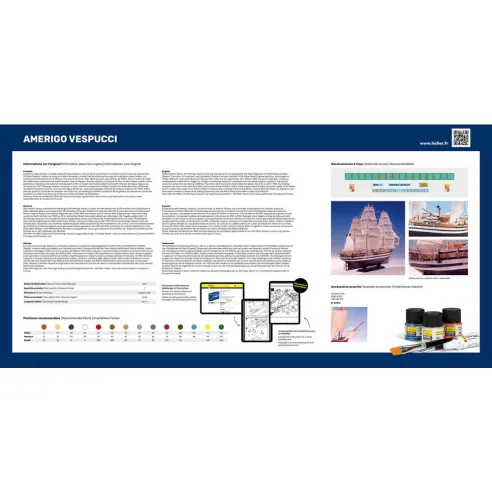 Maquette bateau Amerigo Vespucci 1/160 - Starter Kit - Heller 58807