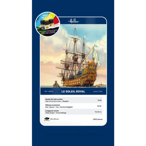 Maquette bateau Soleil Royal 1:100 - Starter Kit - Heller 58899