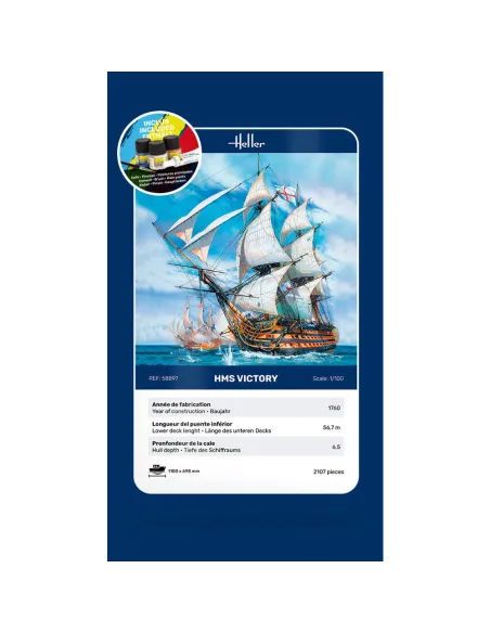 Maquette bateau Hms Victory 1:100 - Starter Kit - Heller 58897 Maquette bateau Hms Victory 1:100 - Starter Kit - Heller 58897