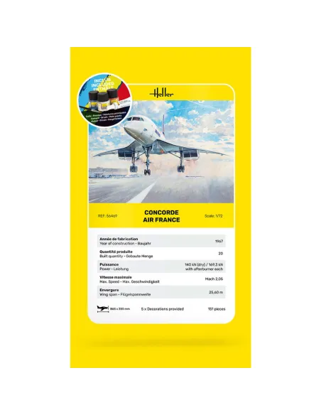 Maquette d'avion Concorde Af 1:72 - Starter Kit - Heller 56469