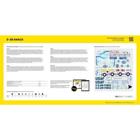 Maquette d'avion E-3B Awacs 1:72 - Starter Kit - Heller 3279510563085