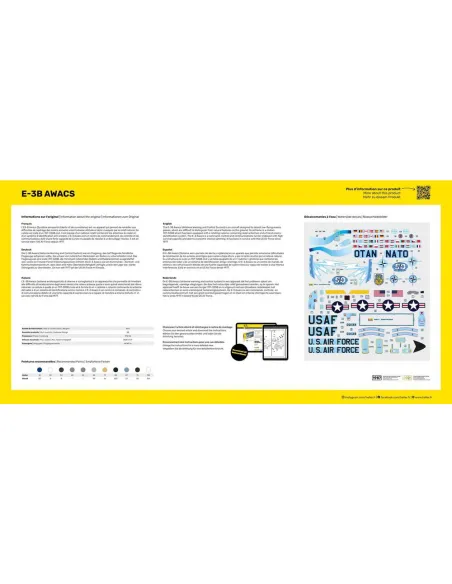 Maquette d'avion E-3B Awacs 1:72 - Starter Kit - Heller 3279510563085