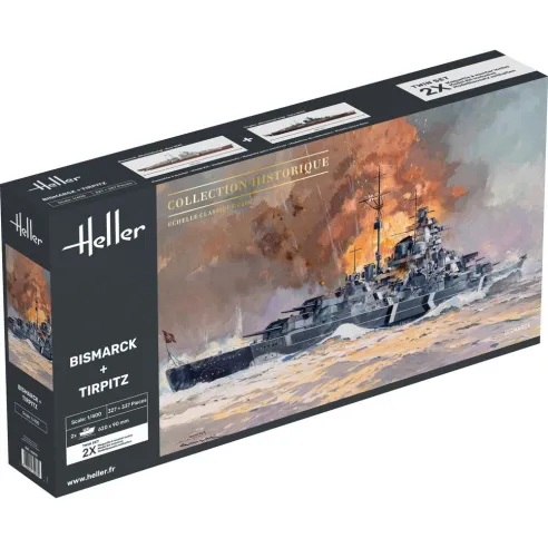 Maquettes bateaux Bismarck + Tirpitz Twinset 1:400 - Heller 85078