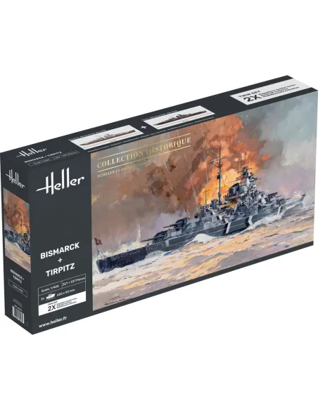 Maquettes bateaux Bismarck + Tirpitz Twinset 1:400 - Heller 85078 Maquettes bateaux Bismarck + Tirpitz Twinset 1:400 - Heller 85078