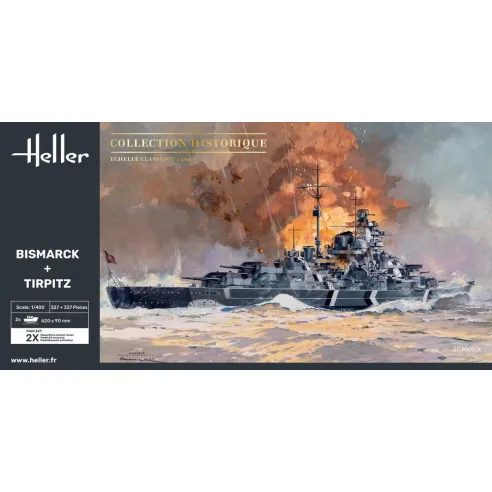 Maquettes bateaux Bismarck + Tirpitz Twinset 1:400 - Heller 85078