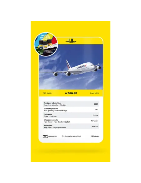 Maquette d'avion A 380 Af 1:125 - Starter Kit - Heller 56436