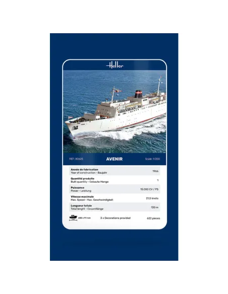 Maquette bateau Avenir 1:200 - Heller 80625 Maquette bateau Avenir 1:200 - Heller 80625