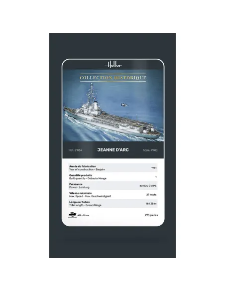 Maquette de bateau Jeanne d'Arc 1:400 - Heller 81034 Maquette de bateau Jeanne d'Arc 1:400 - Heller 81034