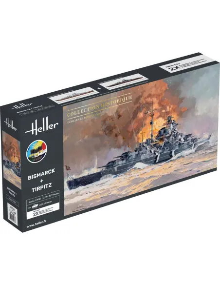 Maquettes bateaux Bismarck + Tirpitz Twinset 1:400 - Starter Kit - Heller 55078 Maquettes bateaux Bismarck + Tirpitz Twinset 1:400 - Starter Kit - Heller 55078