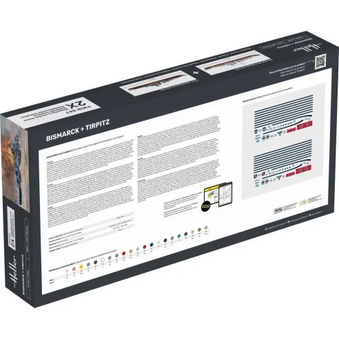Maquettes bateaux Bismarck + Tirpitz Twinset 1:400 - Starter Kit - Heller 55078