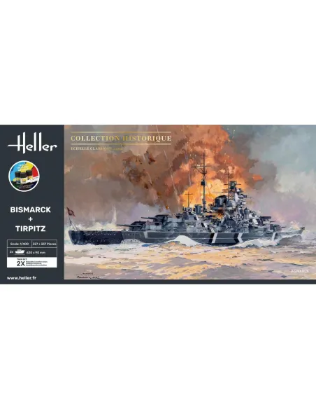 Maquettes bateaux Bismarck + Tirpitz Twinset 1:400 - Starter Kit - Heller 55078 Maquettes bateaux Bismarck + Tirpitz Twinset 1:400 - Starter Kit - Heller 55078