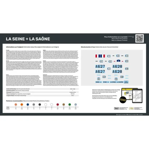 Maquettes bateaux La Seine + La Saone Twinset 1:400 - Heller 85050