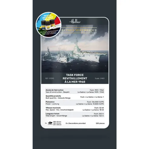 Maquettes bateaux Task Force "Ravitaillement A La Mer 1:400 - Starter Kit - Heller 57092