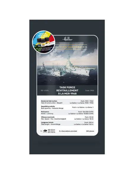 Maquettes bateaux Task Force "Ravitaillement A La Mer 1:400 - Starter Kit - Heller 57092 Maquettes bateaux Task Force "Ravitaillement A La Mer 1:400 - Starter Kit - Heller 57092