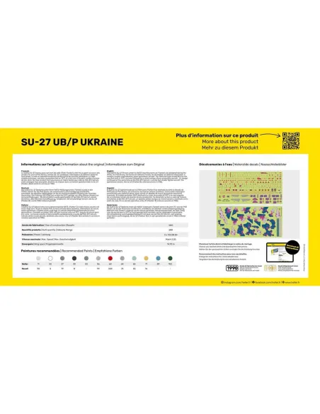 Maquette avion Su-27 Ub/P Ukraine 1:72 - Starter Kit - Heller 56371
