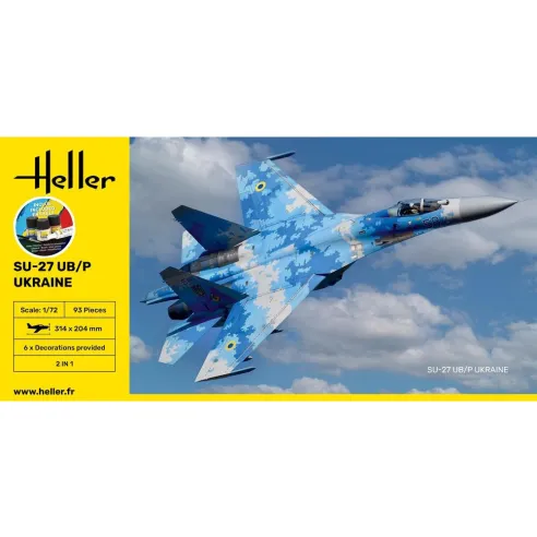 Maquette avion Su-27 Ub/P Ukraine 1:72 - Starter Kit - Heller 56371