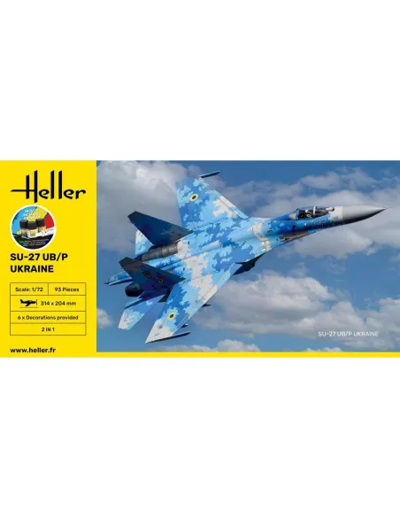 Maquette avion Su-27 Ub/P Ukraine 1:72 - Starter Kit - Heller 56371