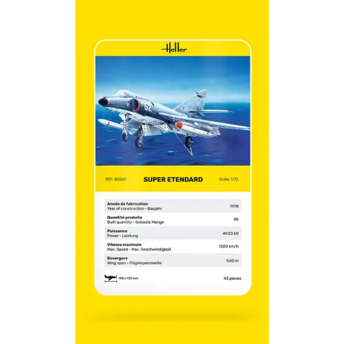 Maquette avion Super Etendard 1:72 - Heller 80360