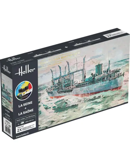 Maquettes bateaux La Seine + La Saone Twinset 1:400 - Starter Kit - Heller 55050 Maquettes bateaux La Seine + La Saone Twinset 1:400 - Starter Kit - Heller 55050