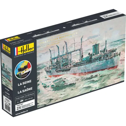 Maquettes bateaux La Seine + La Saone Twinset 1:400 - Starter Kit - Heller 55050