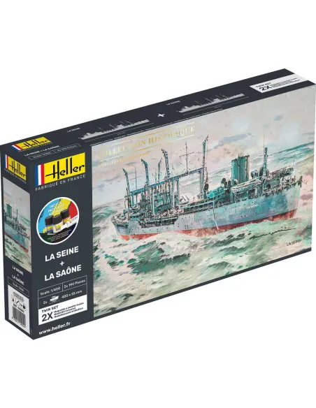 Maquettes bateaux La Seine + La Saone Twinset 1:400 - Starter Kit - Heller 55050 Maquettes bateaux La Seine + La Saone Twinset 1:400 - Starter Kit - Heller 55050