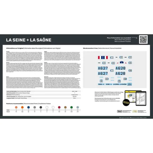 Maquettes bateaux La Seine + La Saone Twinset 1:400 - Starter Kit - Heller 55050