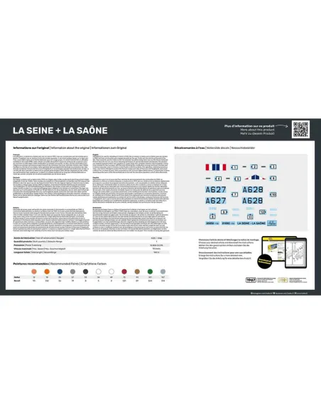 Maquettes bateaux La Seine + La Saone Twinset 1:400 - Starter Kit - Heller 55050 Maquettes bateaux La Seine + La Saone Twinset 1:400 - Starter Kit - Heller 55050