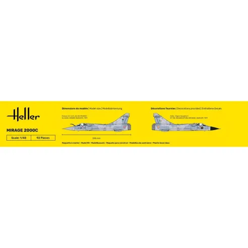 Maquette avion Mirage 2000 C 1:48 - Heller 80426