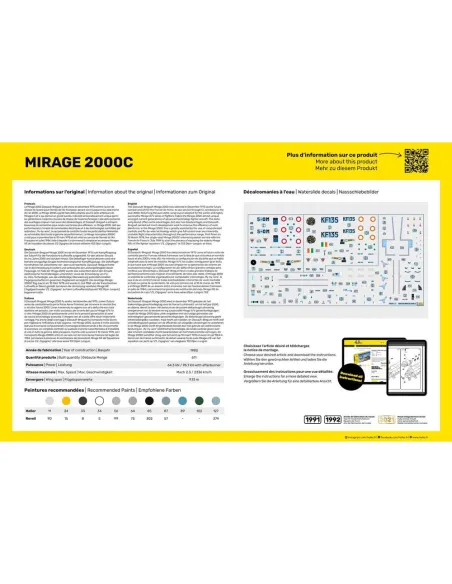 Maquette avion Mirage 2000 C 1:48 - Heller 80426