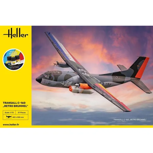 Maquette avion Transall C-160 Retro Brummel 1:72 - Starter Kit - Heller 56358