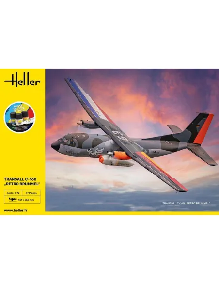 Maquette avion Transall C-160 Retro Brummel 1:72 - Starter Kit - Heller 56358