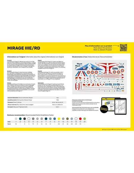 Maquette avion Mirage Iiie/Rd 1:48 - Heller 30422
