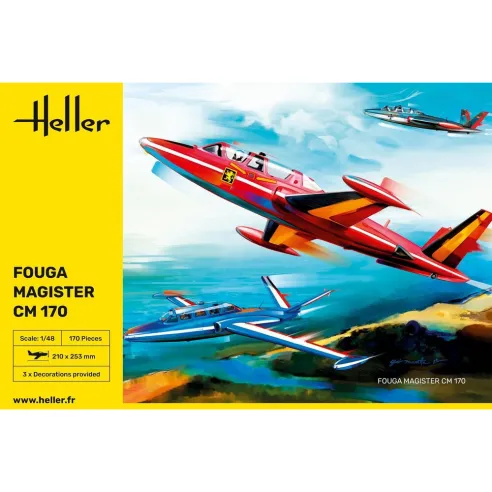 Maquette avion Fouga Magister Cm 170 1:48 - Heller 30510
