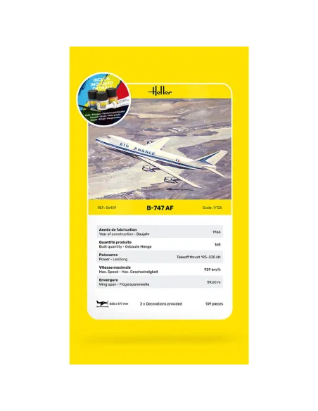 Maquette avion B-747 Af 1:125 - Starter Kit - Heller 56459