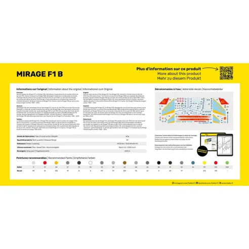 Maquette avion Mirage F1 1:72 - Heller 30319