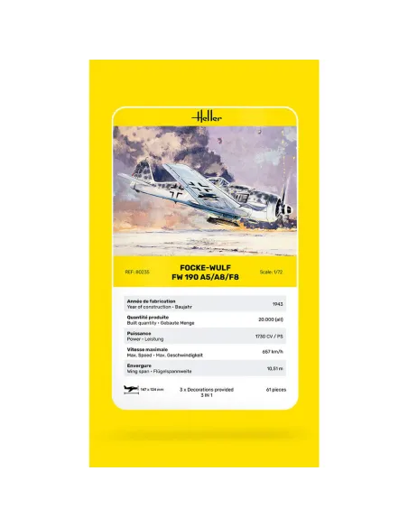 Maquette d'avion Fw 190 A5/A8/F8 1:72 - Heller 80235